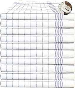 Lot de 10 torchons lin & coton MTEXT