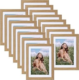 Vasemouh Cadres Photo Bois Naturel (Lot de 15)