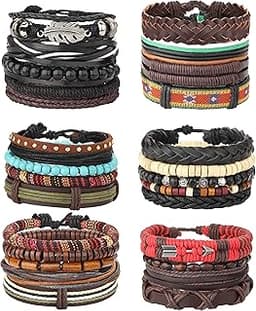 Bracelet en Cuir et Corde de Chanvre