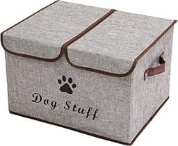 Pethiy-Grande boîtes de Rangement en tissu de lin pour Chien Jouets