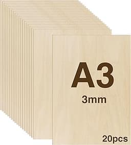 WISYOK contreplaqué tilleul A3 3 mm – lot de 20