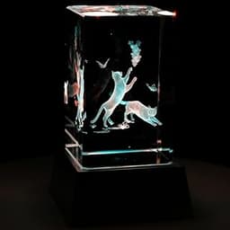 Bloc cristal LED gravé 3D