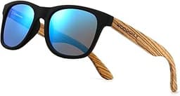 WOODONLY Lunettes de Soleil Rétro Polarisées