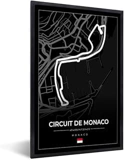 MuchoWow Poster encadré Monaco – 20x30 cm