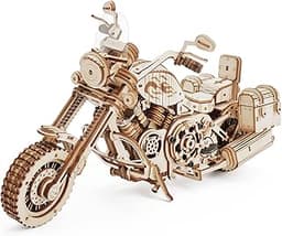 ROKR Maquette Bois Puzzle Bois 3D Engrenages Mécaniques Moto Cruiser