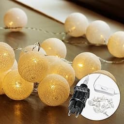CozyHome Blanc guirlande lumineuse boule coton