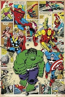 Poster Marvel Comic Here Come The Heroes