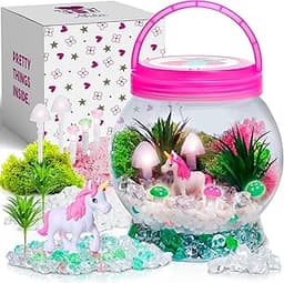 Amitié Lane Jardin Licorne - Kit de Terrarium Plante Licorne Lumineux