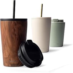 MAMEIDO Mug Isotherme avec Paille 470 ml