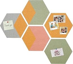 Panneaux hexagonaux en liège autocollants (lot de 5)