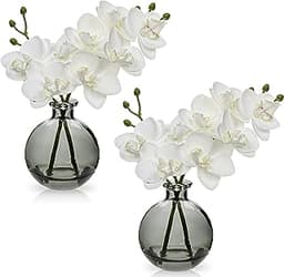 Lot de 2 Orchidées Blanches Artificielles