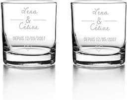 Lot de 2 verres à whisky personnalisables