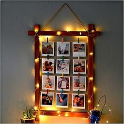 Cadre photo LED bois