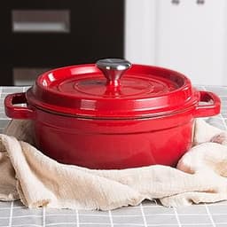 Virklyee Cocotte fonte émaillée 24 cm (4,7 L)