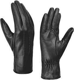 Gants cuir + cachemire Harssidanzar