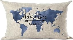 Housse de coussin carte du monde