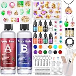 Résine époxy transparente 2 parties 400 ml – kit complet avec moule et pigments