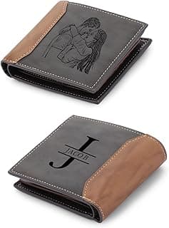 Portefeuille en cuir gravé