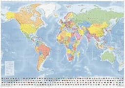 Carte du monde (état politique 2022) en français