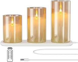 EXTSUD Lot de 3 Bougies LED