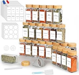 Lannvan Pot à Épices en Verre et Bois