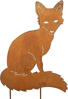 Silhouette renard en métal patiné