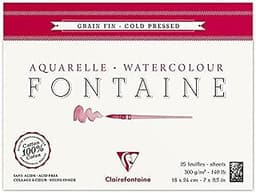 Clairefontaine Fontaine 100% coton 300 g/m² 18 × 24