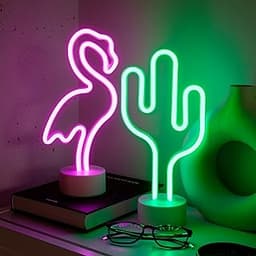Pack Cactus & Flamant Néon LED