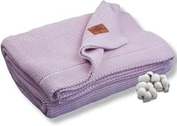 Dalisa Couverture tricotée en coton bio certifiée GOTS
