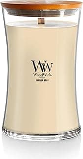 WoodWick grande bougie parfumée en jarre avec mèche qui crépite, Gousse de vanille