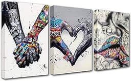 Triptyque Banksy Lovers