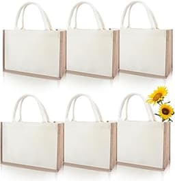 SHILIPAIJC – Lot de 6 sacs fourre-tout en jute