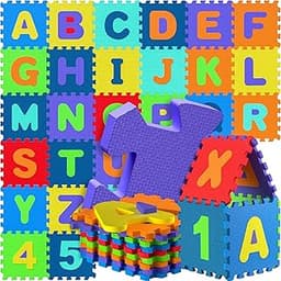 SPIELWERK® Tapis de Jeu Puzzle en Mousse Alphabet et Chiffres