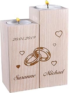 Bougeoirs en bois gravés polar-effekt