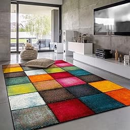 Paco Home Tapis Poils Ras Moderne Motif Géométrique 3D
