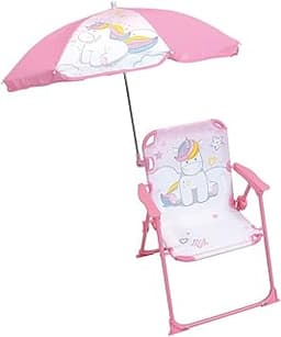 FUN HOUSE | Chaise Pliante pour Enfant Rose Thème Licorne avec Parasol