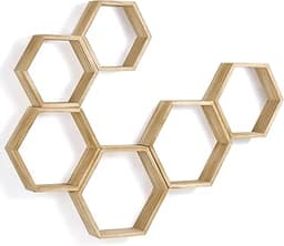 Étagères hexagonales en bois