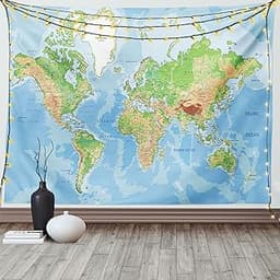 ABAKUHAUS Tapisserie Carte du Monde