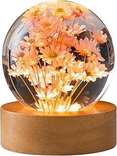 Veilleuse boule de cristal de fleur