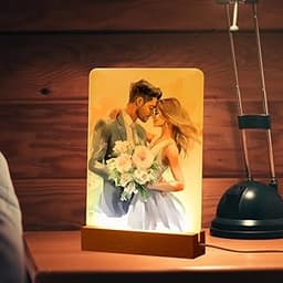 PYD Life Lot de 4 cadres photo LED en acrylique
