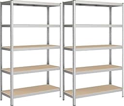 SONGMICS Lot de 2, Étagère de Rangement à 5 Niveaux