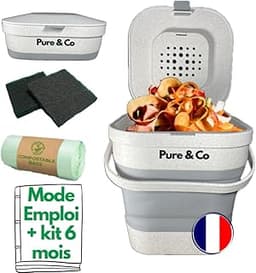 Pure&Co Composteur Cuisine Pliable 4L
