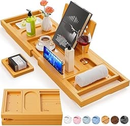 Plateau de bain en bambou pliable