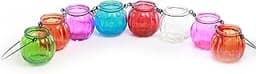 Lot de lanternes en verre coloré