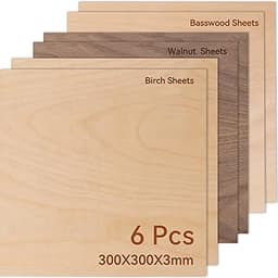 ROWOOD contreplaqué noyer 3 mm 300×300 – lot de 6