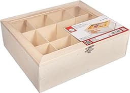 Rayher Boîte à thé en bois naturel