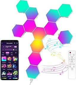 12 Panneaux Lumineux LED Connectés Hexagonaux