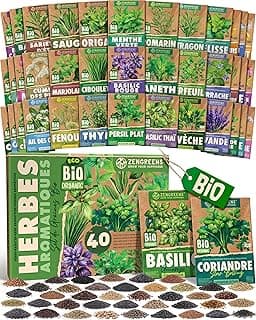 Kit graines d’herbes bio 40 variétés