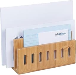 relaxdays Organiseur Bureau en Bambou
