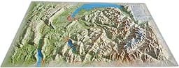CARTE EN RELIEF DE LA HAUTE SAVOIE VERSION ETE